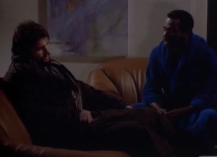 "Benefit from the wisdom of my neon blue bathrobe." 